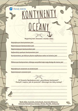 Uczymy się kontynentów i oceanów