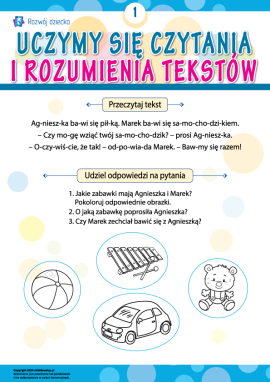 Uczymy się czytania i rozumienia tekstów nr 1