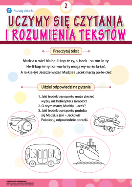 Uczymy się czytania i rozumienia tekstów nr 2