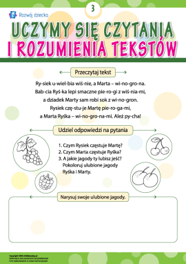 Uczymy się czytania i rozumienia tekstów nr 3