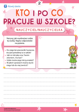 Zastanawiamy się, kto i po co pracuje w szkole. Nauczyciel/nauczycielka
