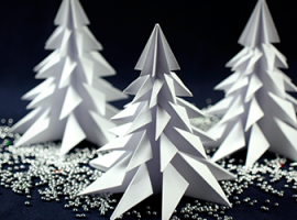 Choinka z papieru 3D: projekt na pięć minut
