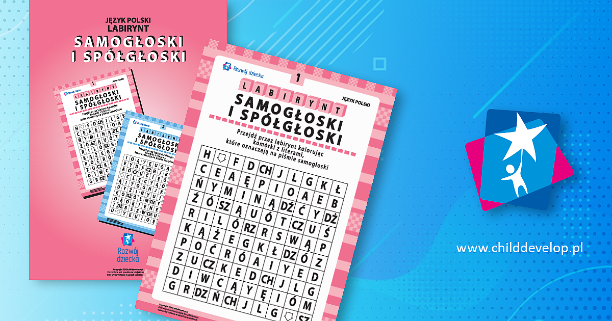 Samogłoski i spółgłoski nr 3 – do druku karty pracy Samogłoski dla