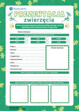 Dokonujemy prezentacji zwierzęcia według wzoru