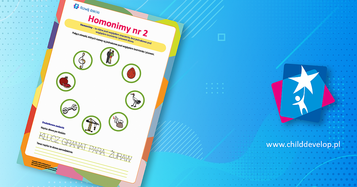 Brzmienia a znaczenie (homonimy nr 2) – do druku karty pracy Homonimy