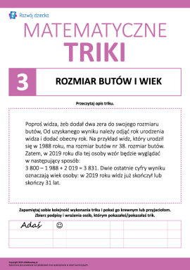 Wykonujemy matematyczne triki: rozmiar butów i wiek