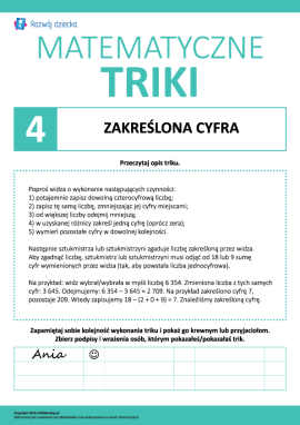 Wykonujemy matematyczne triki: zakreślona cyfra