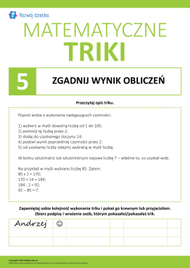 Wykonujemy matematyczne triki: zgadnij wynik obliczeń