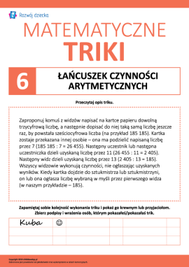 Wykonujemy matematyczne triki: łańcuszek czynności arytmetycznych