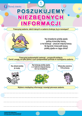 Rozwiązujemy zadania za pomocą niezbędnych danych nr 1