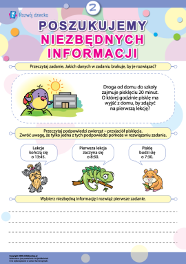 Rozwiązujemy zadania za pomocą niezbędnych danych nr 2