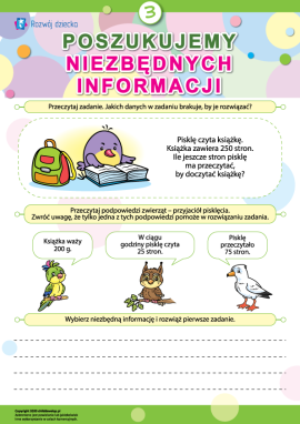 Rozwiązujemy zadania za pomocą niezbędnych danych nr 3