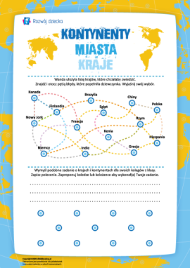Kontynenty, miasta, kraje: szukamy błędów