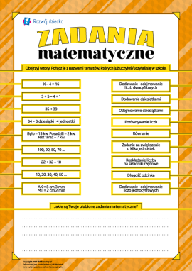 Zadania matematyczne: odświeżamy wiedzę