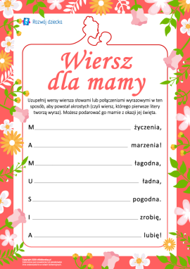 Piszemy wiersz dla mamy