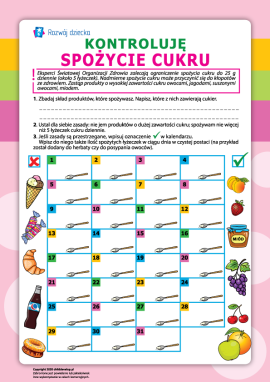 Kontroluję spożycie cukru: kalendarz zdrowych nawyków 