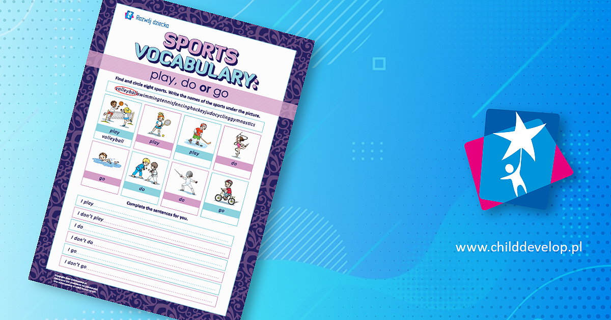 Uczymy się nazw dyscyplin sportowych (język angielski) – do druku karty