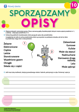 Uczymy się sporządzania opisów nr 10