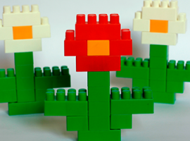 Przekształcamy duże klocki Lego na kwiaty