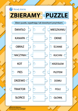Zbieramy puzzle: uczymy się przyimków