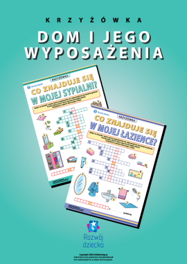 Krzyżówka „Pomieszczenia w moim domu oraz ich wyposażenie”