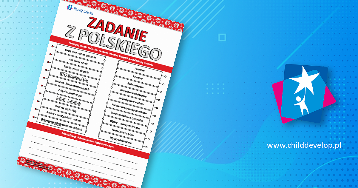 Zadania z polskiego: powtarzamy zdobytą wiedzę – do druku karty pracy