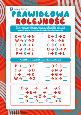 Prawidłowa kolejność: uczymy się alfabetu