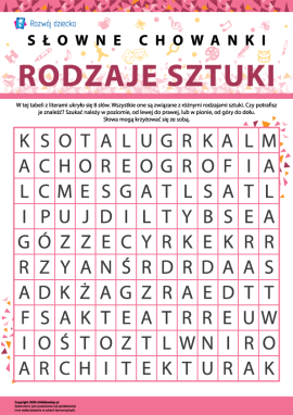 Łamigłówka „Rodzaje sztuki”