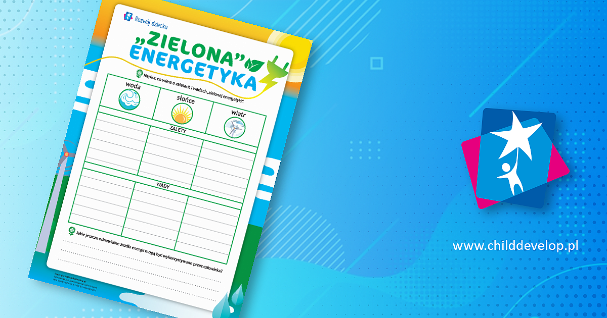 Zielona energetyka: źródła odnawialne – do druku karty pracy Ekologia
