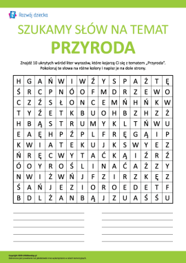 Szukamy słów na temat „Przyroda”