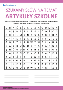 Szukamy słów na temat „Artykuły szkolne”
