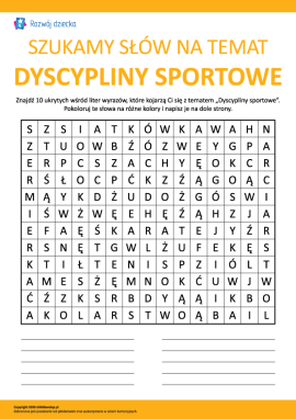 Szukamy słów na temat „Dyscypliny sportowe”