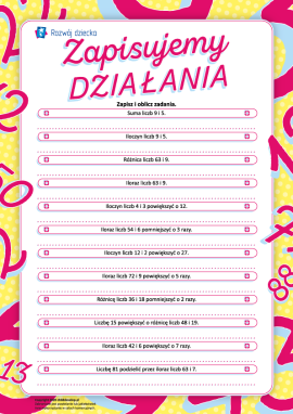 Zapisujemy i obliczamy działania